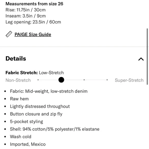 Paige Women’s Dani Cut Off Shorts Black Size 24 - Picture 9 of 12